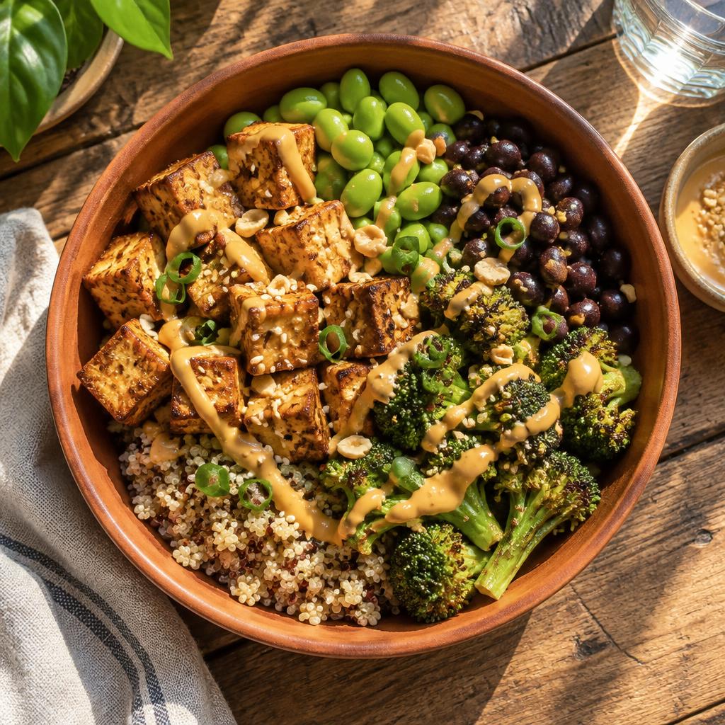 High Protein Tofu & Edamame Bowl